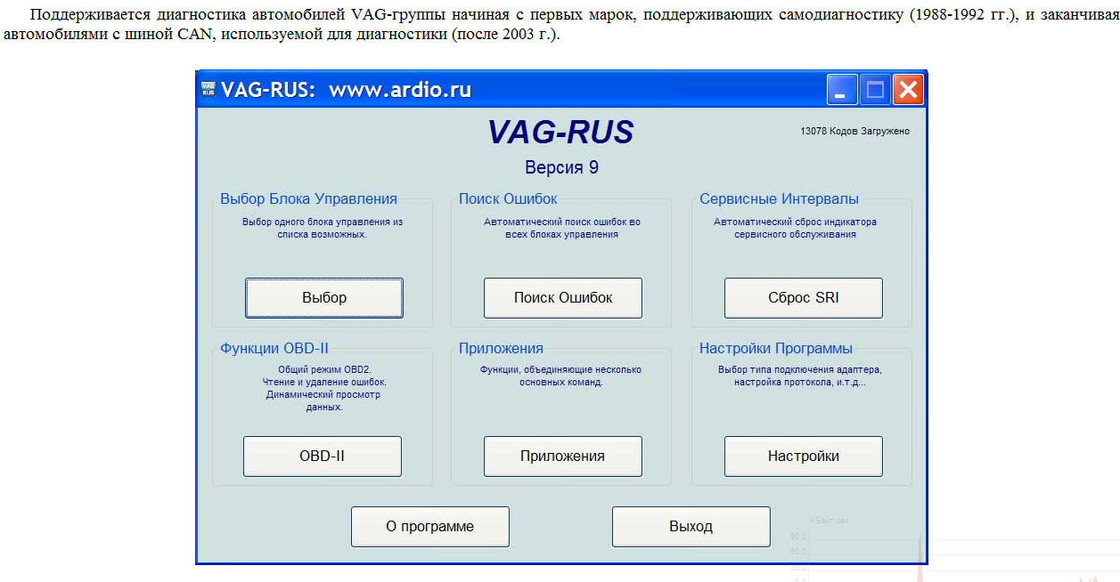 Ооо в е г. Диагности автомобилей ваг. VAG Rus. Программы для диагностики VAG. Программа для ваг.